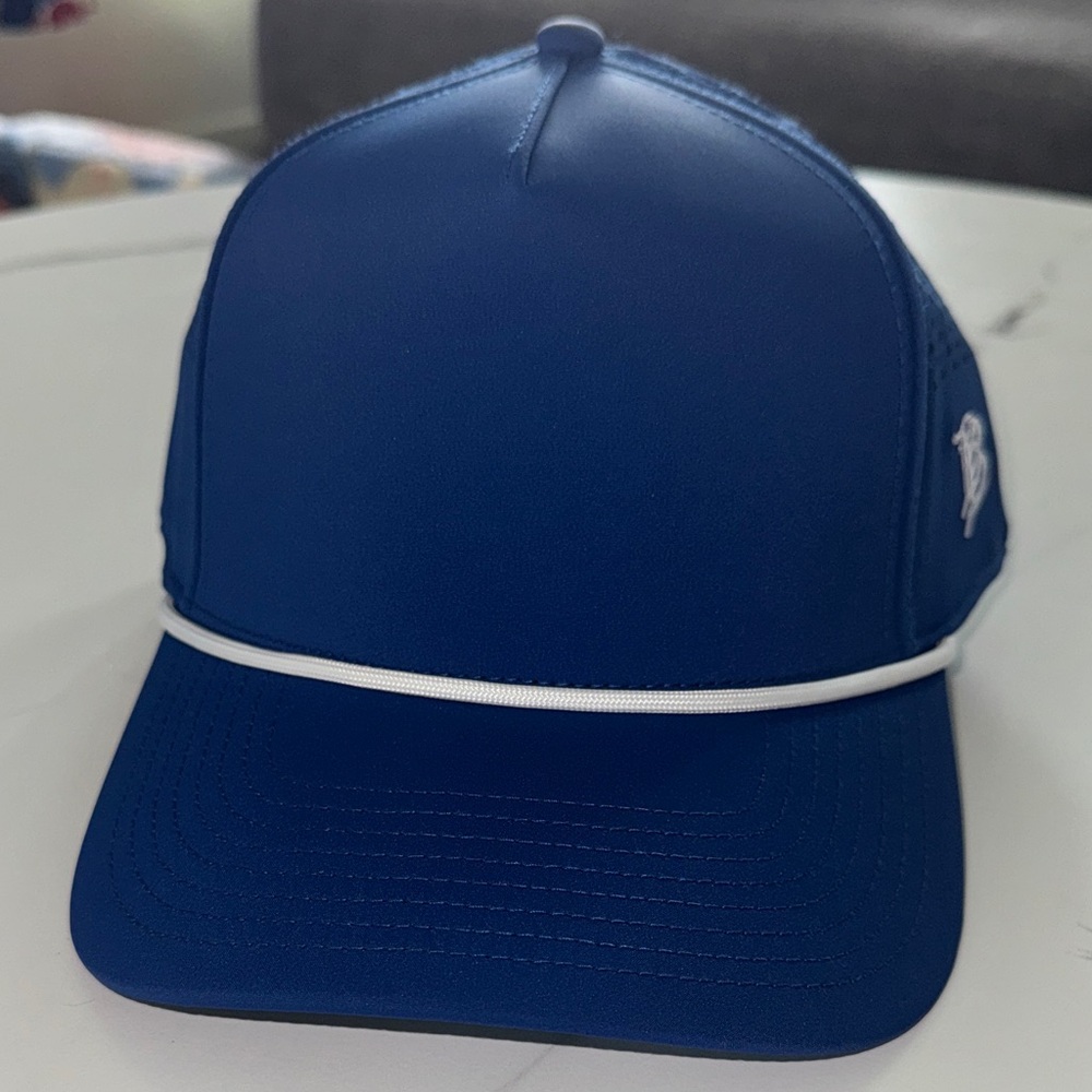 Blue SnapBack with white roped brim